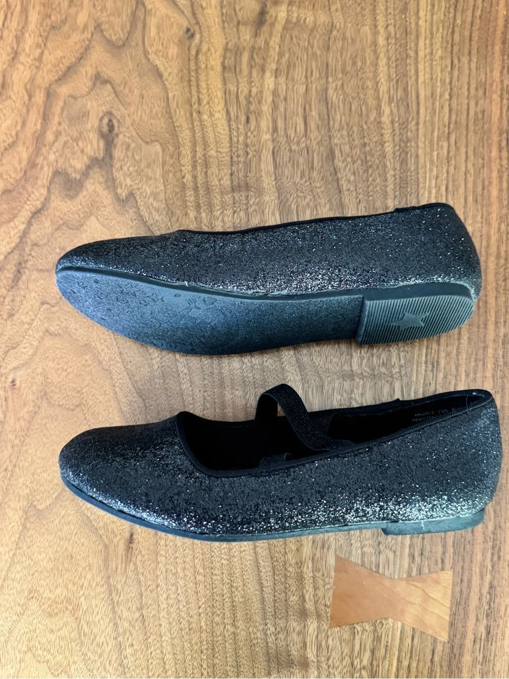 Dream Pairs Girls Black Glitter Mary Jane Flats | Like New | Size 1 Youth